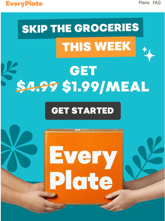 EveryPlate 1.99/meal 🏃 No more lastminute grocery runs Milled