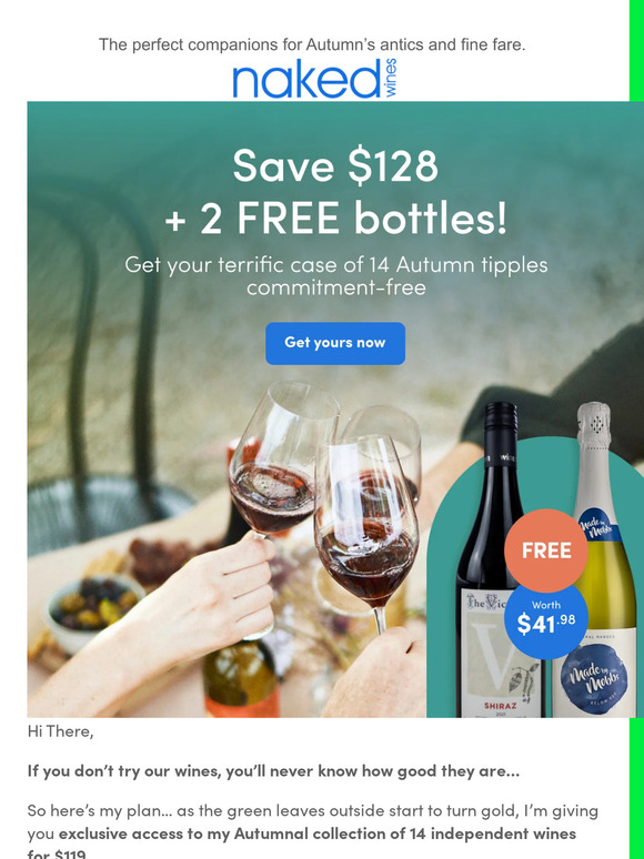 Save $128 on 14 wines (inc 2 free). No commitments!
