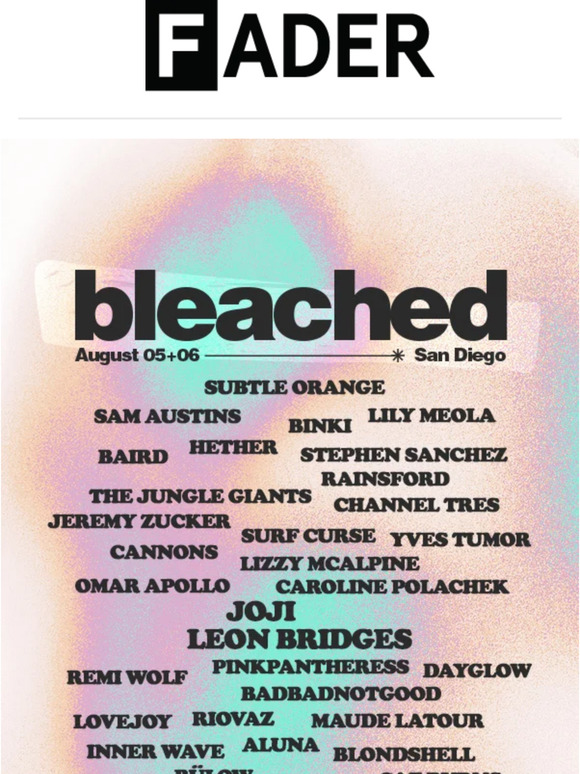 Bleached Festival Announces Joji, Leon Bridges, Caroline Polachek, Omar Apollo, PinkPantheress, Yves Tumor And More For 2023 Debut
