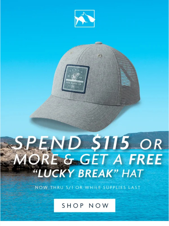 Get Lucky: Free Hat With $115+ Purchase
