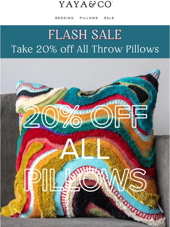 Pillow Flash Sale Ends Tomorrow!