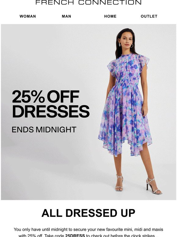 Ends midnight: 25% off dresses ⏳