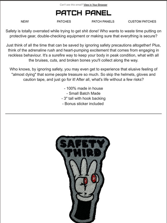 😂 Safety 3rd: Because we need it done fast, Right? Unveiling Our Hilarious New Patch! 🚧