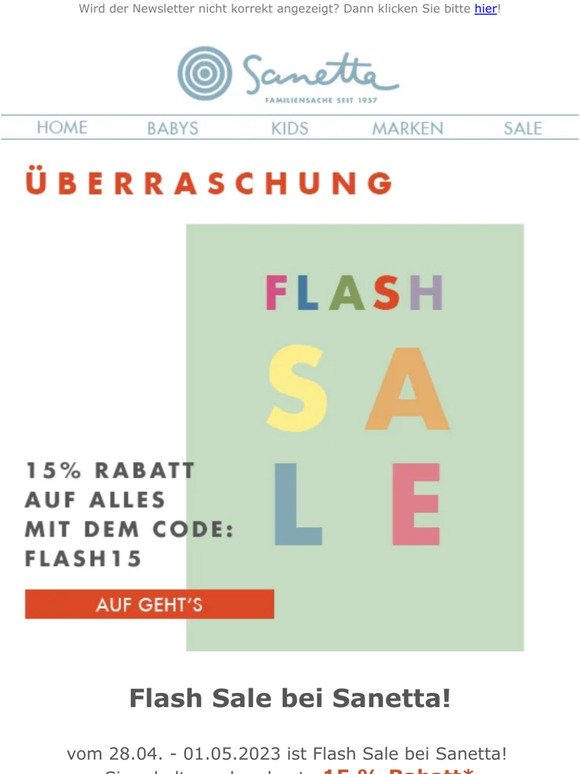 ⚡ Flash Sale - 15% Rabatt auf alle Artikel!