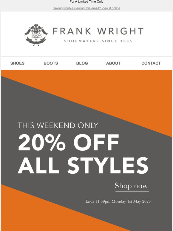 20% Off ALL Styles