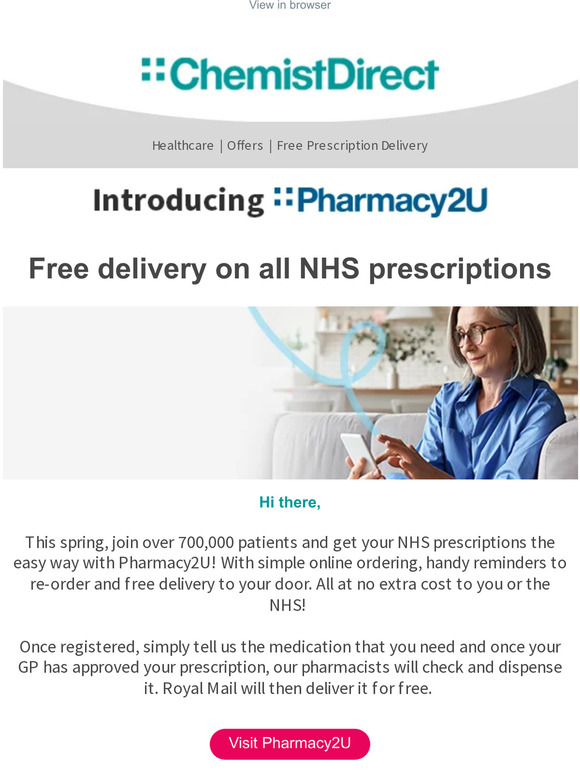 Get your NHS prescriptions delivered the easy way