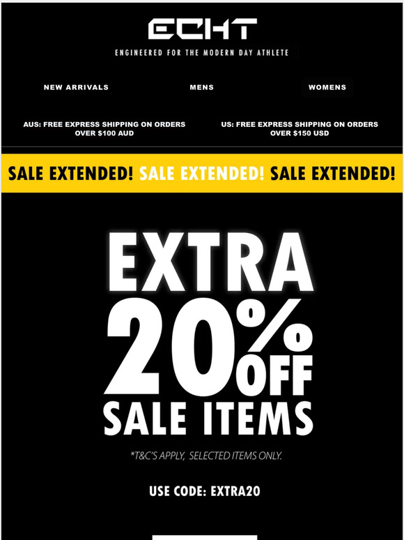 EXTRA 20% OFF SALE - FINAL HOURS