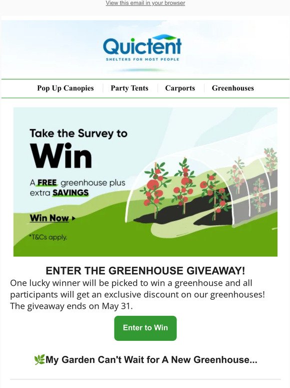 🔥 Win a Greenhouse!