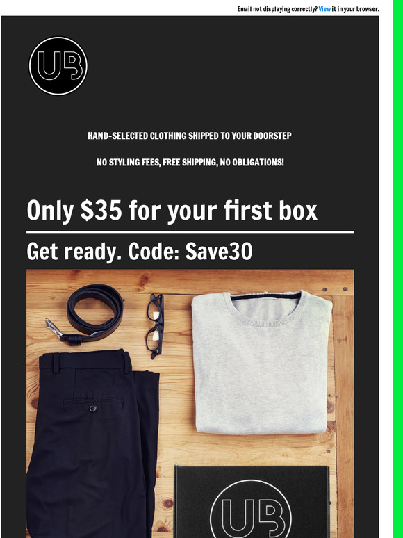Over $80 worth of clothes for just $37! Let our stylists upgrade his wardrobe!