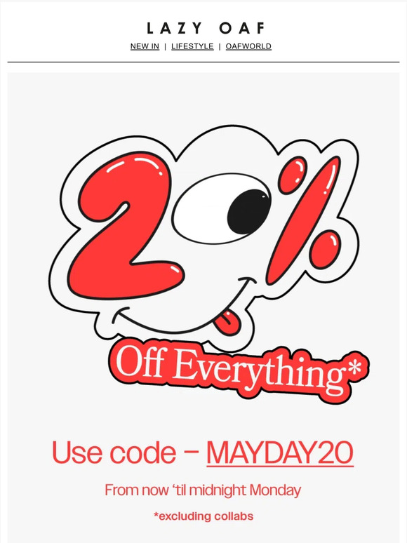 20% OFF FROM NOW TIL MONDAY 🤩