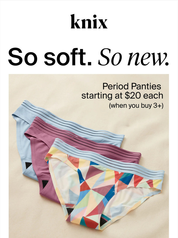 Knix Starting at 20 each ALL NEW Period Panties Milled