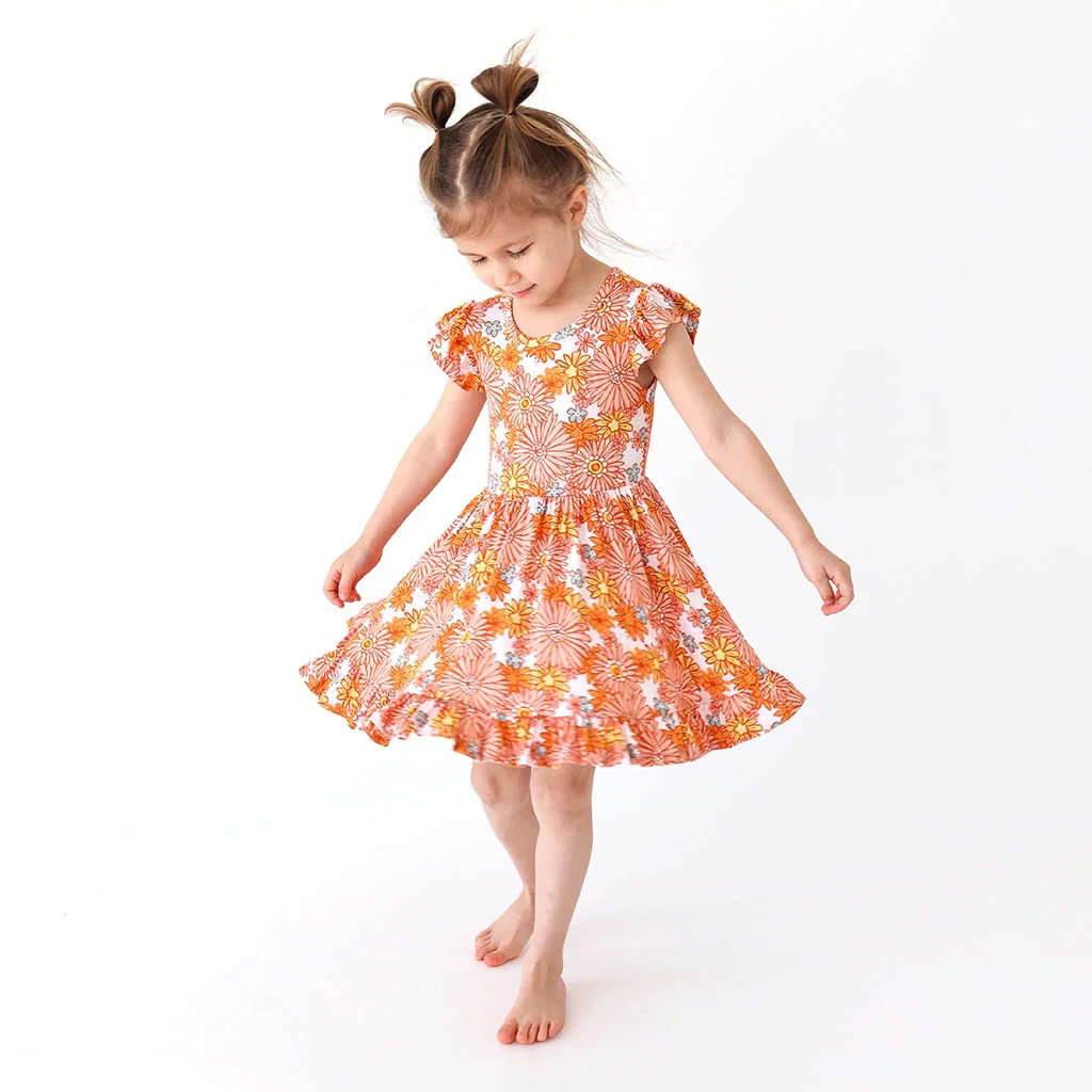 Image of Laura Cap Sleeve Ruffled Twirl Dress