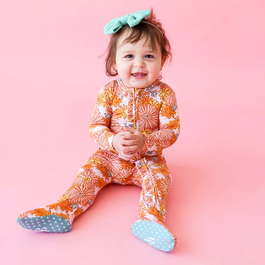Image of Laura Footie Ruffled Zippered One Piece