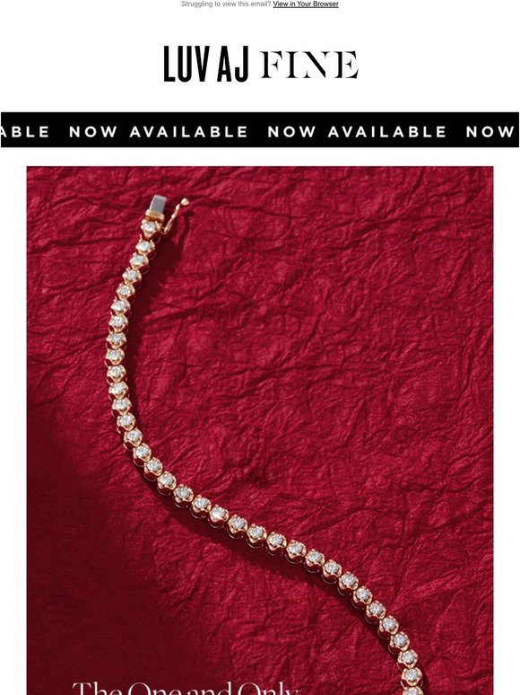 It's here: The One and Only Tennis Bracelet