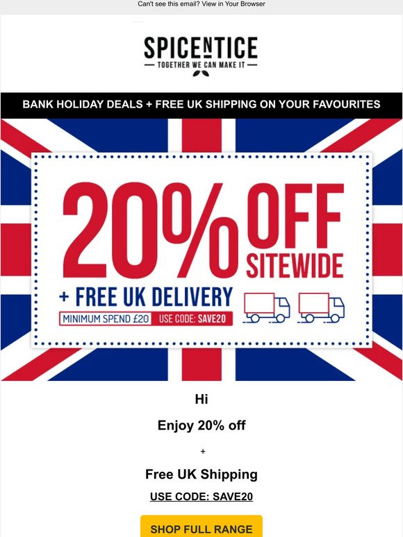 20% off plus FREE UK Shipping 🚚 - UK Tracked Delivery
