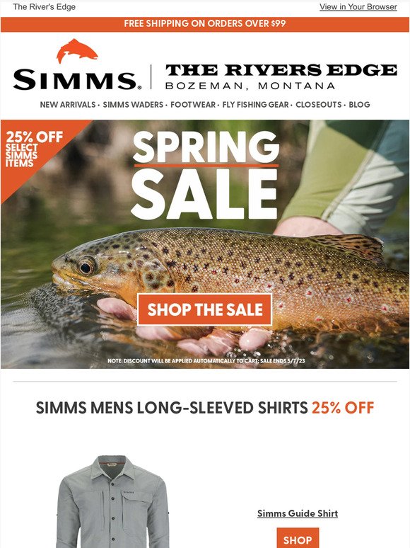 Spring Sale: Save 25% on Select Simms Sportswear