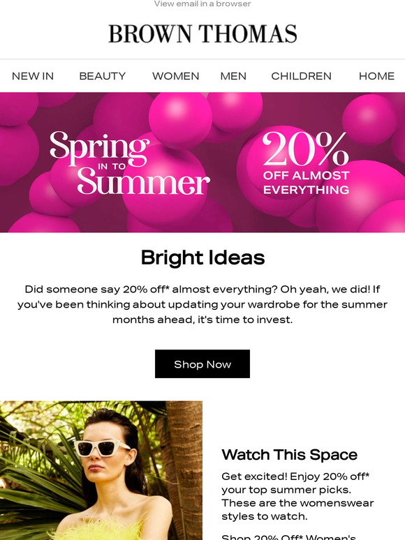 20% off* fashion, accessories, childrenswear and more