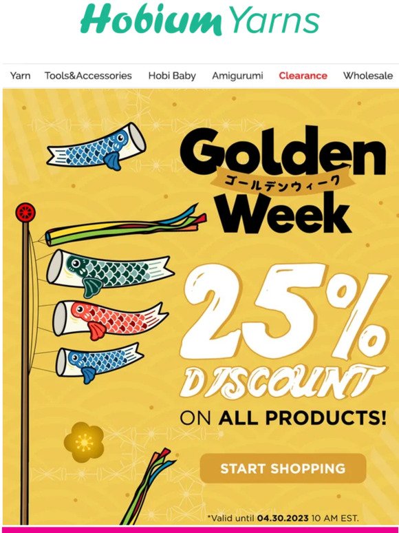 Golden Week discount on all products!!! 🌸 🌸 🌸