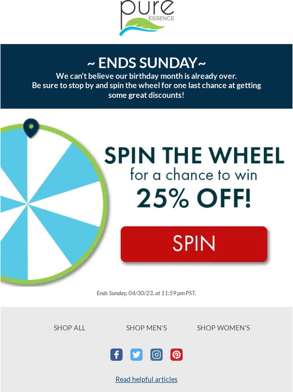 Don't miss your chance to SPIN the BIRTHDAY WHEEL!
