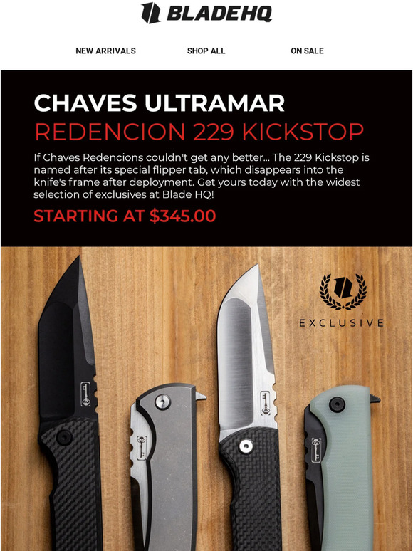 BladeHq Chaves 229 Kickstop The Next In Design Innovation! Milled