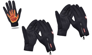 2 Pair Winter Touch Screen Warm Gloves Thermal Windproof and Waterproof Gloves