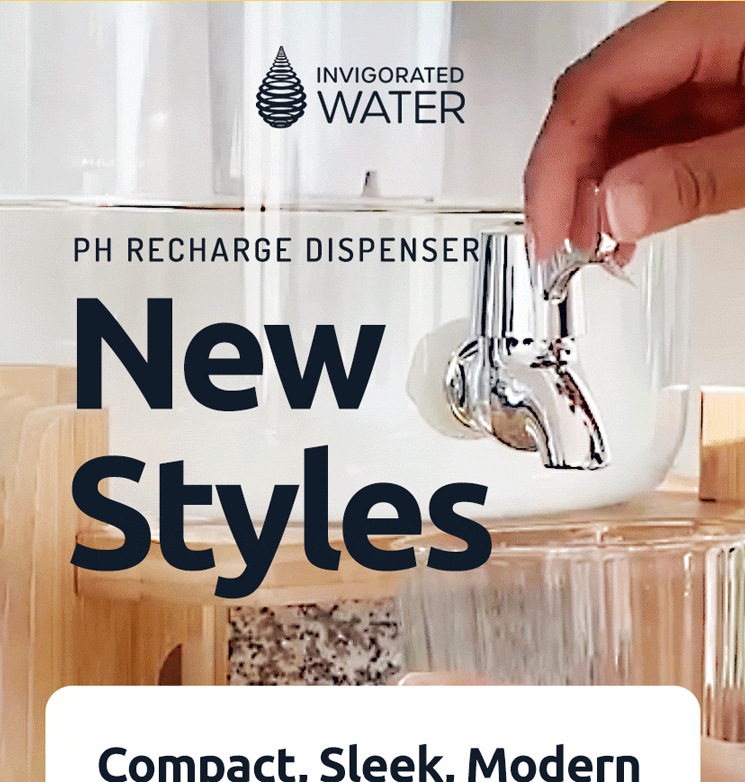 invigorated water LLC New styles for the pH Glass Water Dispenser Milled
