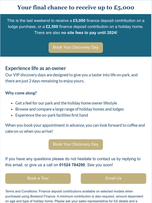 Your final chance to get £5,000 towards your holiday home 🏠