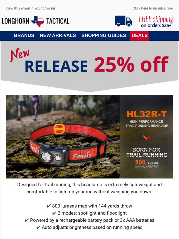 NEW Ultra Lightweight Running Headlamp 💡 25% Off Fenix HL32R-T Headlamp
