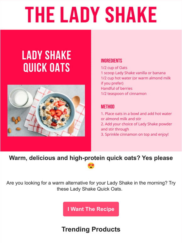 The Lady Shake: NEW FLAVOUR ALERT: You asked for it! Introducing