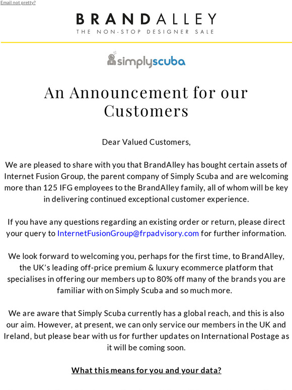 An important update from Simply Scuba