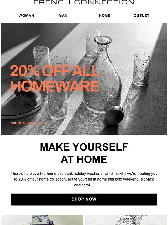 Get 20% off homeware - this weekend only