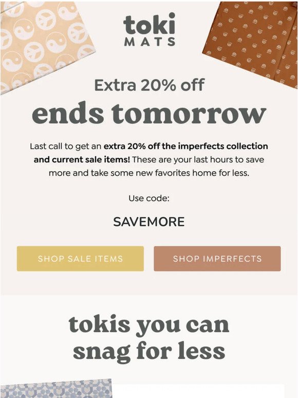 Bye, extra 20% off!
