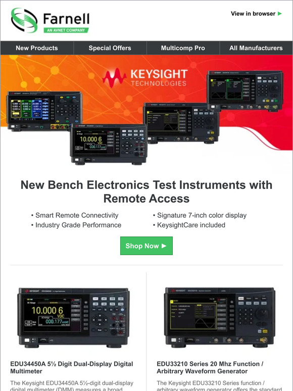 New Bench Electronics Test Instruments with Remote Access