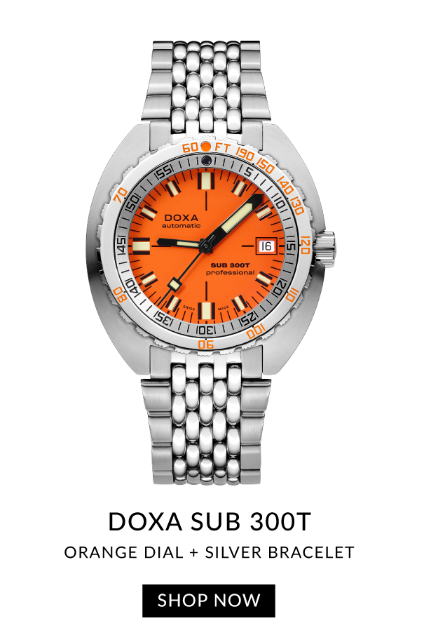 DOXA SUB 300T Orange Dial and Silver Bracelet | SHOP NOW