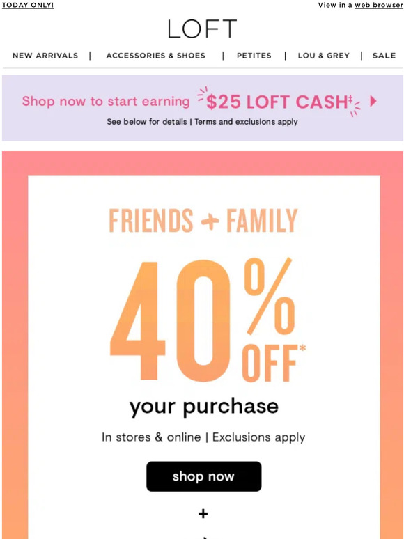 Infinitely LOFT EXTRA 20 off sale (that’s on TOP of 40 off) Milled