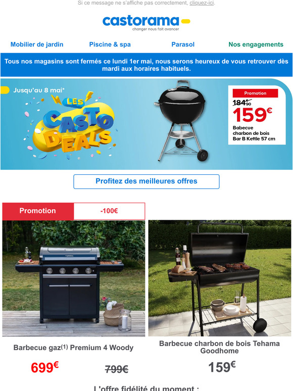 Barbecue charbon de bois GoodHome Tehama