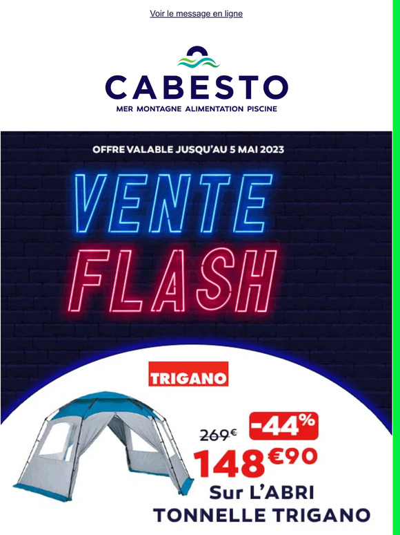 Vente Flash : -44% sur l'abri Tonnelle Trigano !