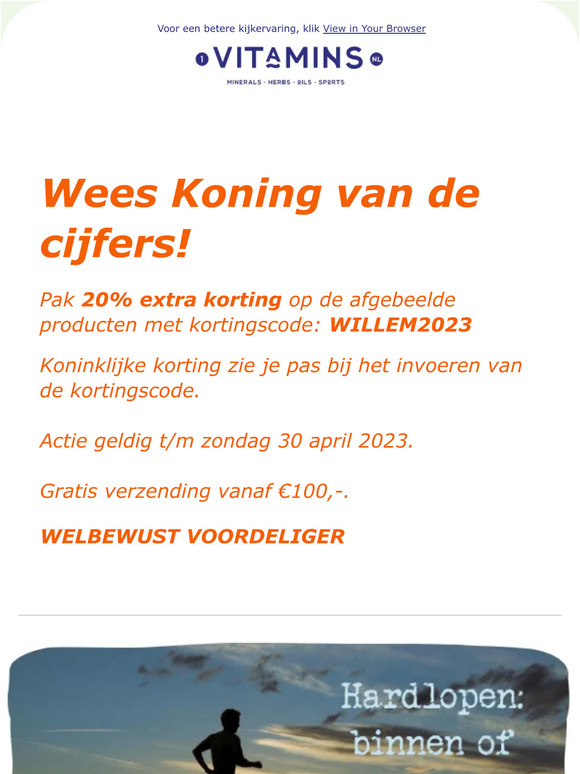 20% KORTING 💪 🚴 🏊 🏃‍♂️ Wees ook Koning van de cijfers en bespaar €20,-