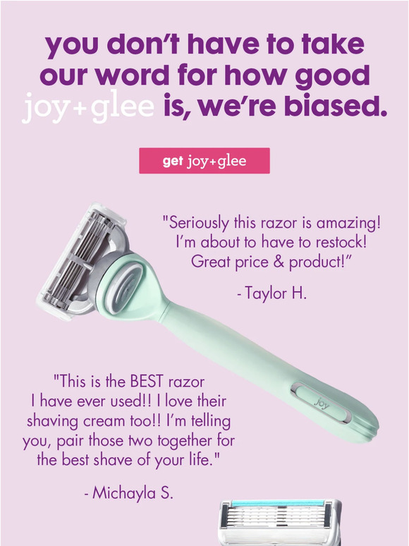 what are people saying about joy+glee?