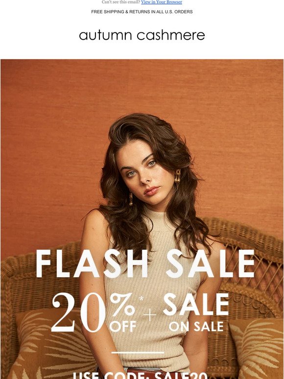 FLASH SALE: 20% Off + Sale On Sale
