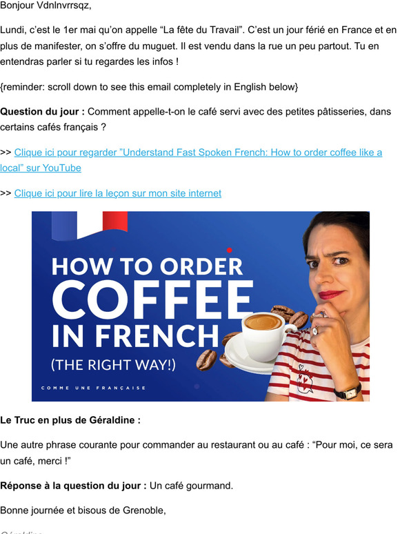 Comme Une Francaise 🇫🇷 What NOT to say when ordering coffee in French