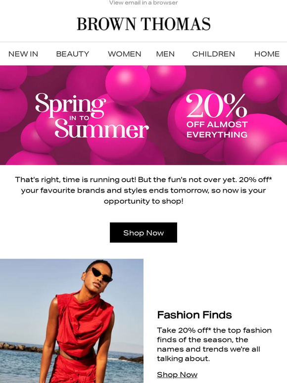 Ends tomorrow: 20% off* almost everything