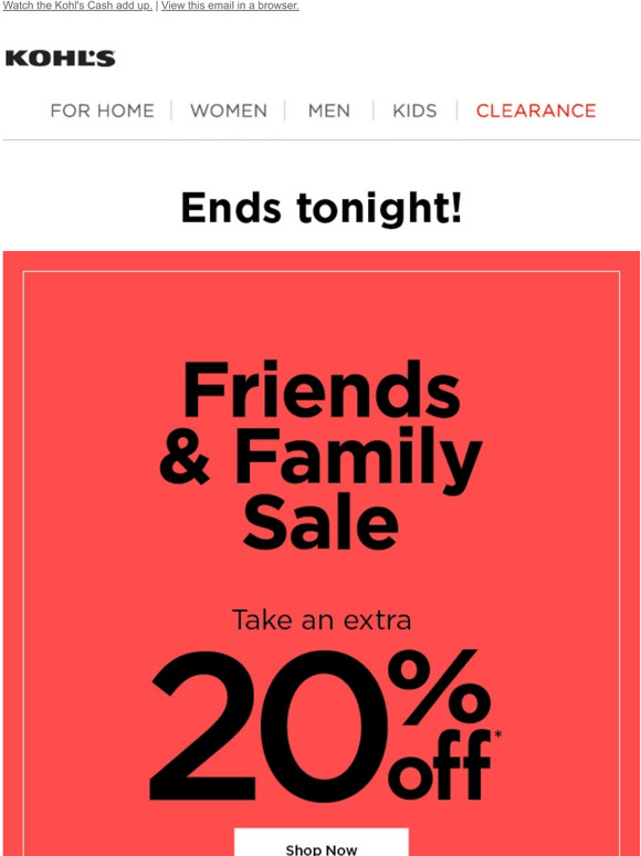 Kohl's HOURS LEFT ⏳ Save 20! And get up to 50 off adidas & Under Armour kicks 👟 Milled