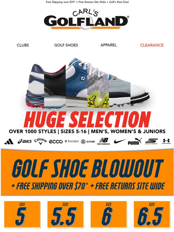 👞 GOLF SHOE BLOWOUT | Shop Shoes by YOUR SIZE NOW