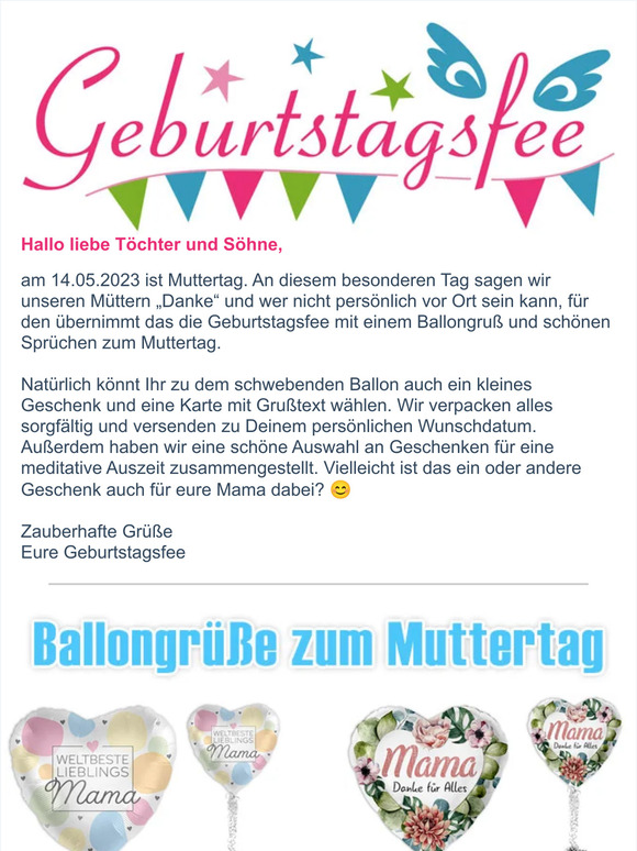 🎈 „Danke Mama“ schwebt aus dem Karton