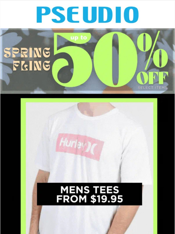 50% OFF mens tees! 🤩