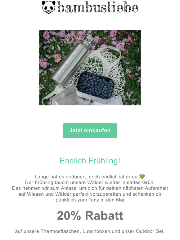 Endlich Frühling! 💚 Erhalte 20% Rabatt auf Thermosflaschen und Lunchboxen