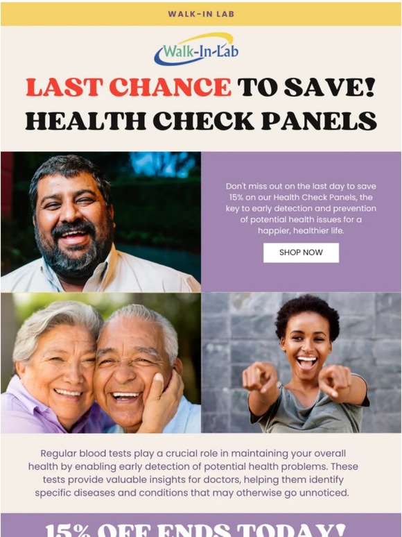 ⏰ Time's Running Out: 15% OFF Health Check Panels - Act Now! 🏥