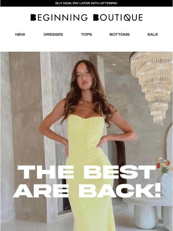 Beginning Boutique The Elysium Yellow Maxi Returns 💛 Milled