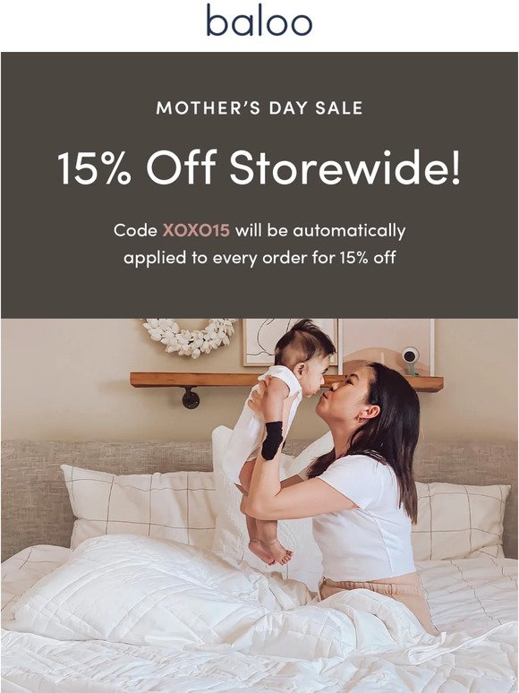 15% OFF To Treat Her ♡ Mother's Day Sale!